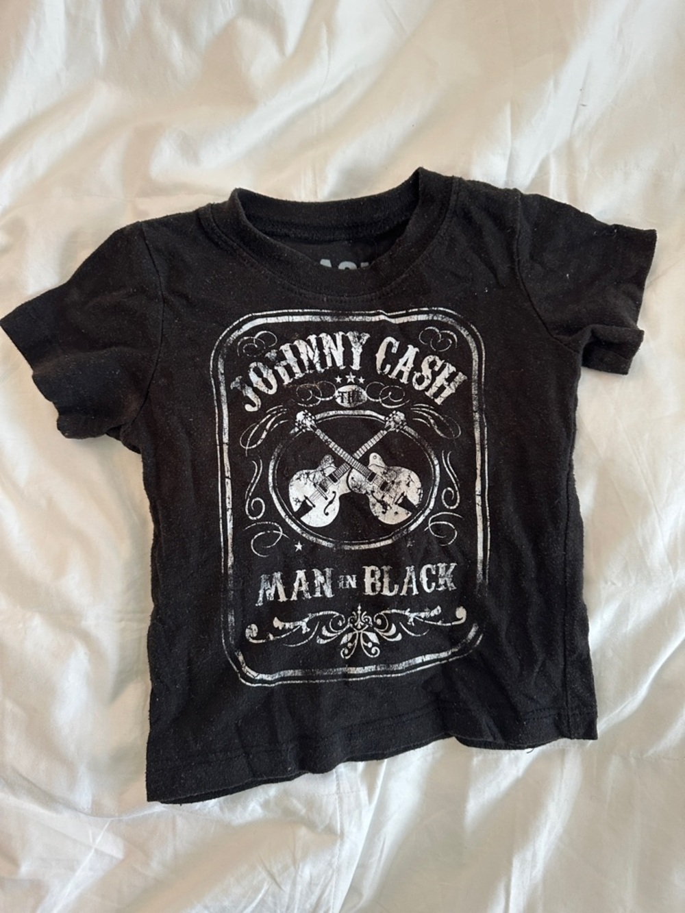 Kids Black Johnny Cash Graphic Tee